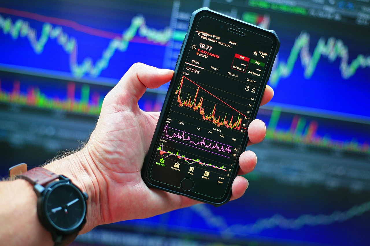 stock market chart on smartphone
